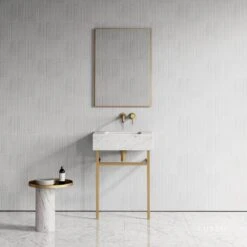 Vernante Vanity Unit With Carrara Marble Basin 600mm