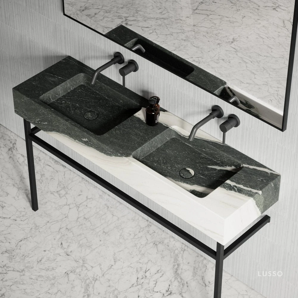 Vernante Vanity Unit With Panda Marble Basin 1400mm 2 Vernante Vanity Unit With Panda Marble Basin 1400mm - Image 2