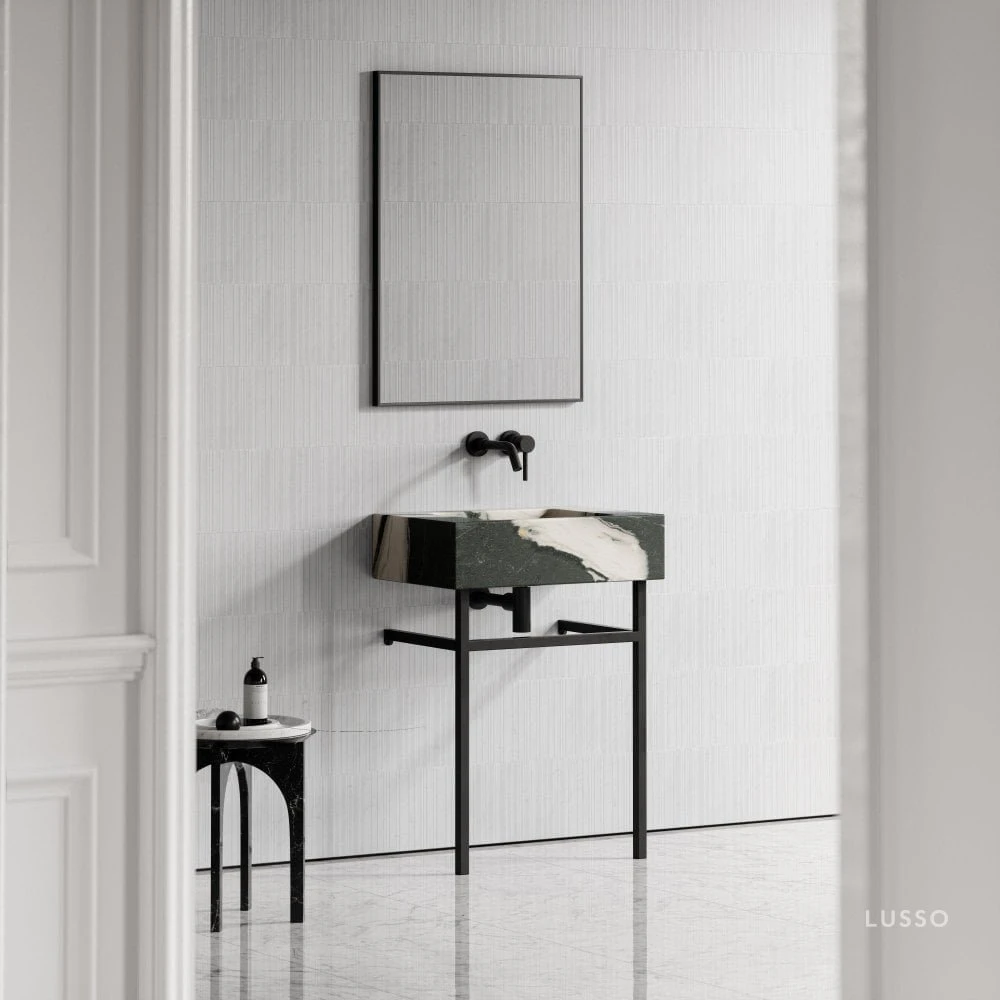 Vernante Vanity Unit With Panda Marble Basin 600mm 3 Vernante Vanity Unit With Panda Marble Basin 600mm - Image 3