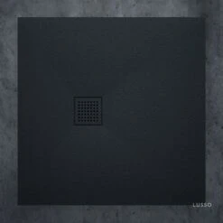 Vigo Stone Resin Shower Tray & Waste Matte Black (ALL SIZES)