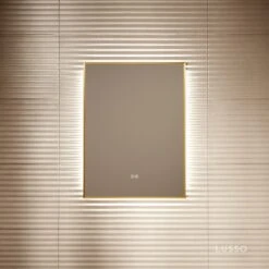 Vision Brushed Gold Mirror With Natural White LED Light And Demister 600mm 7 Vision Brushed Gold Mirror With Natural White LED Light And Demister 600mm -Home Bathroom Shop vision brushed gold mirror with natural white led light and demister 600mm p6487 40654 zoom