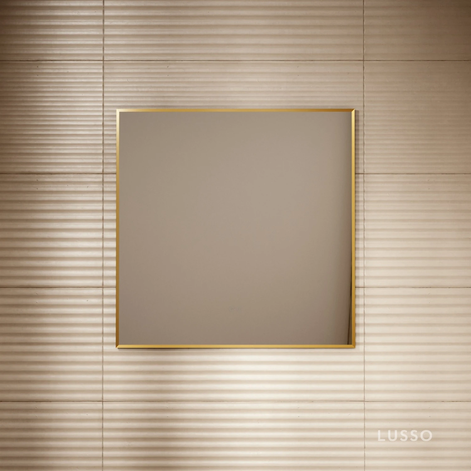 Vision Brushed Gold Mirror With Natural White LED Light And Demister 800mm 2 Vision Brushed Gold Mirror With Natural White LED Light And Demister 800mm - Image 2