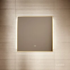 Vision Brushed Gold Mirror With Natural White LED Light And Demister 800mm 8 Vision Brushed Gold Mirror With Natural White LED Light And Demister 800mm -Home Bathroom Shop vision brushed gold mirror with natural white led light and demister 800mm p6489 40639 zoom