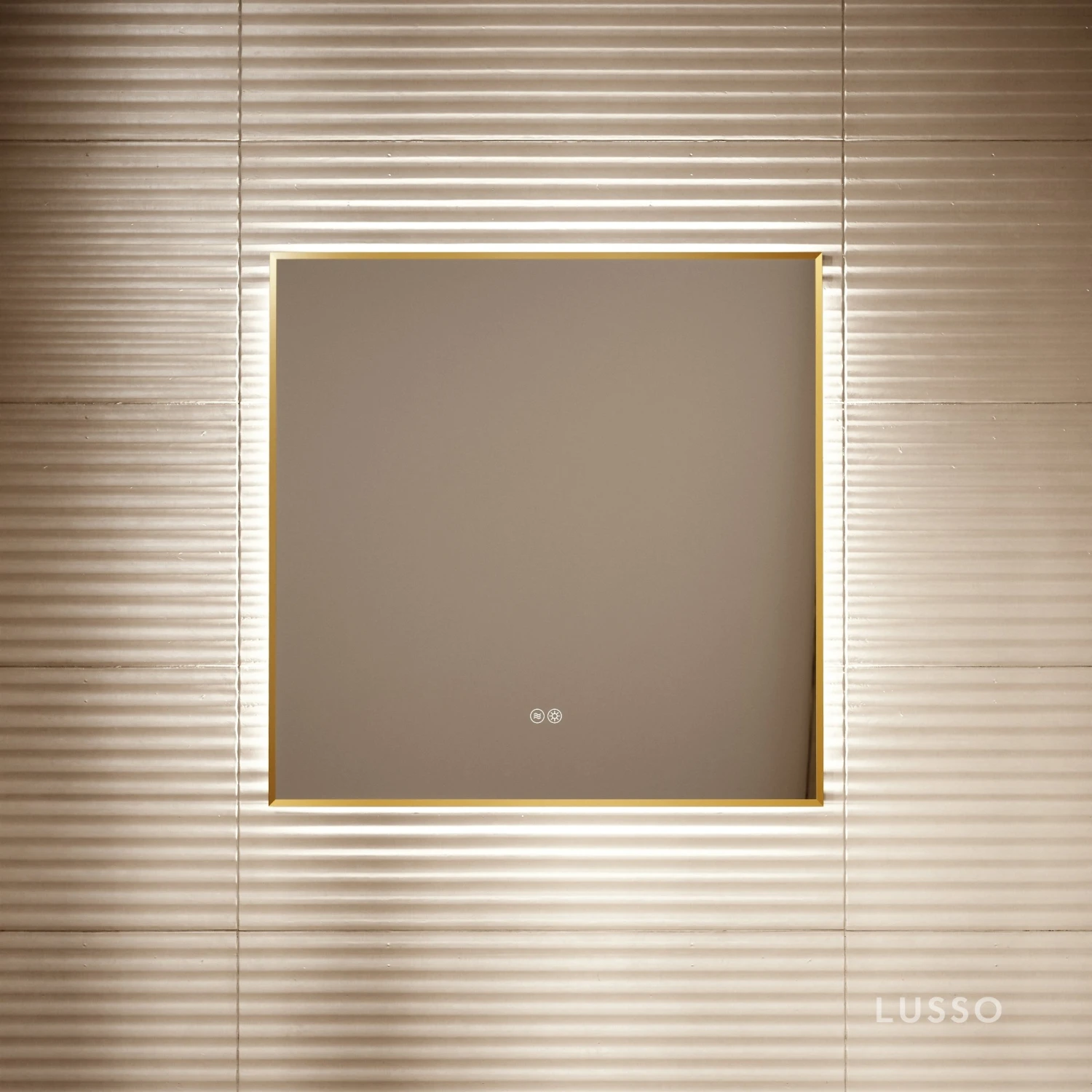 Vision Brushed Gold Mirror With Natural White LED Light And Demister 800mm 4 Vision Brushed Gold Mirror With Natural White LED Light And Demister 800mm - Image 4