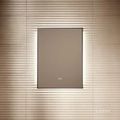Vision Matte Black Mirror With Natural White LED Light And Demister 600mm -Home Bathroom Shop vision matte black mirror with natural white led light and demister 600mm p6486 40650 zoom