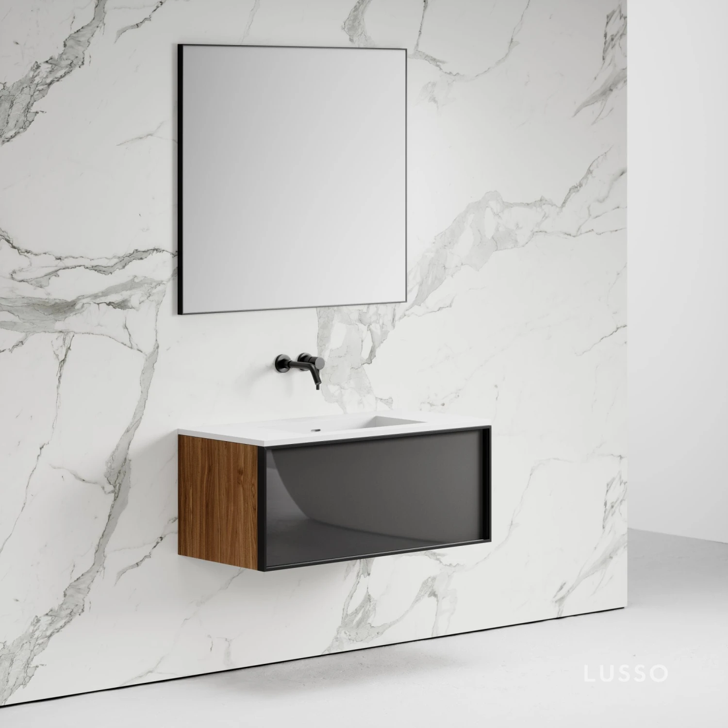 Vita Vanity Unit With Stone Basin (Anthracite 1000mm) 2 Vita Vanity Unit With Stone Basin (Anthracite 1000mm) - Image 2