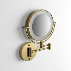 Vogue Backlit Wall Mount Cosmetic Mirror Brushed Gold