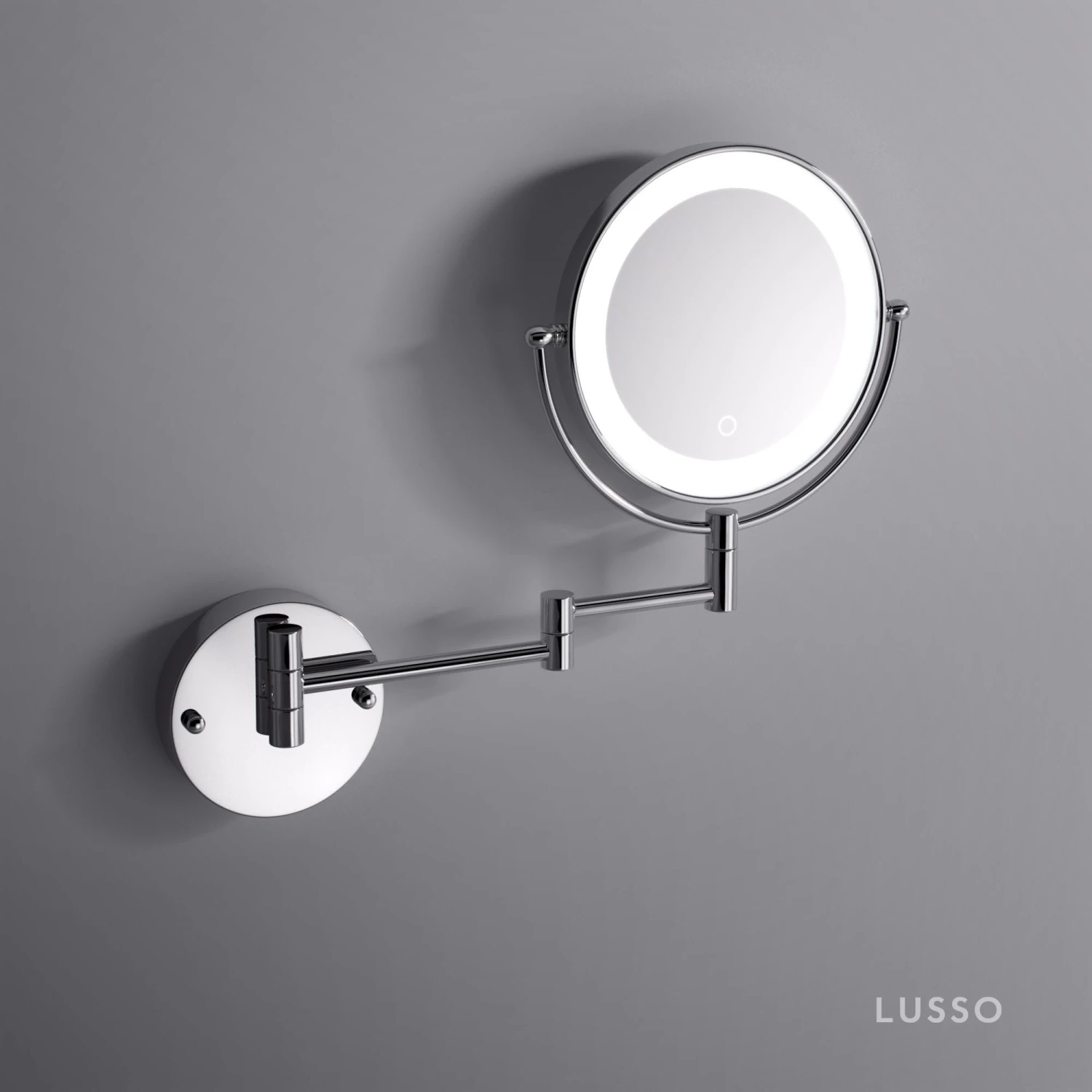 Vogue Backlit Wall Mount Cosmetic Mirror Chrome 2 Vogue Backlit Wall Mount Cosmetic Mirror Chrome - Image 2