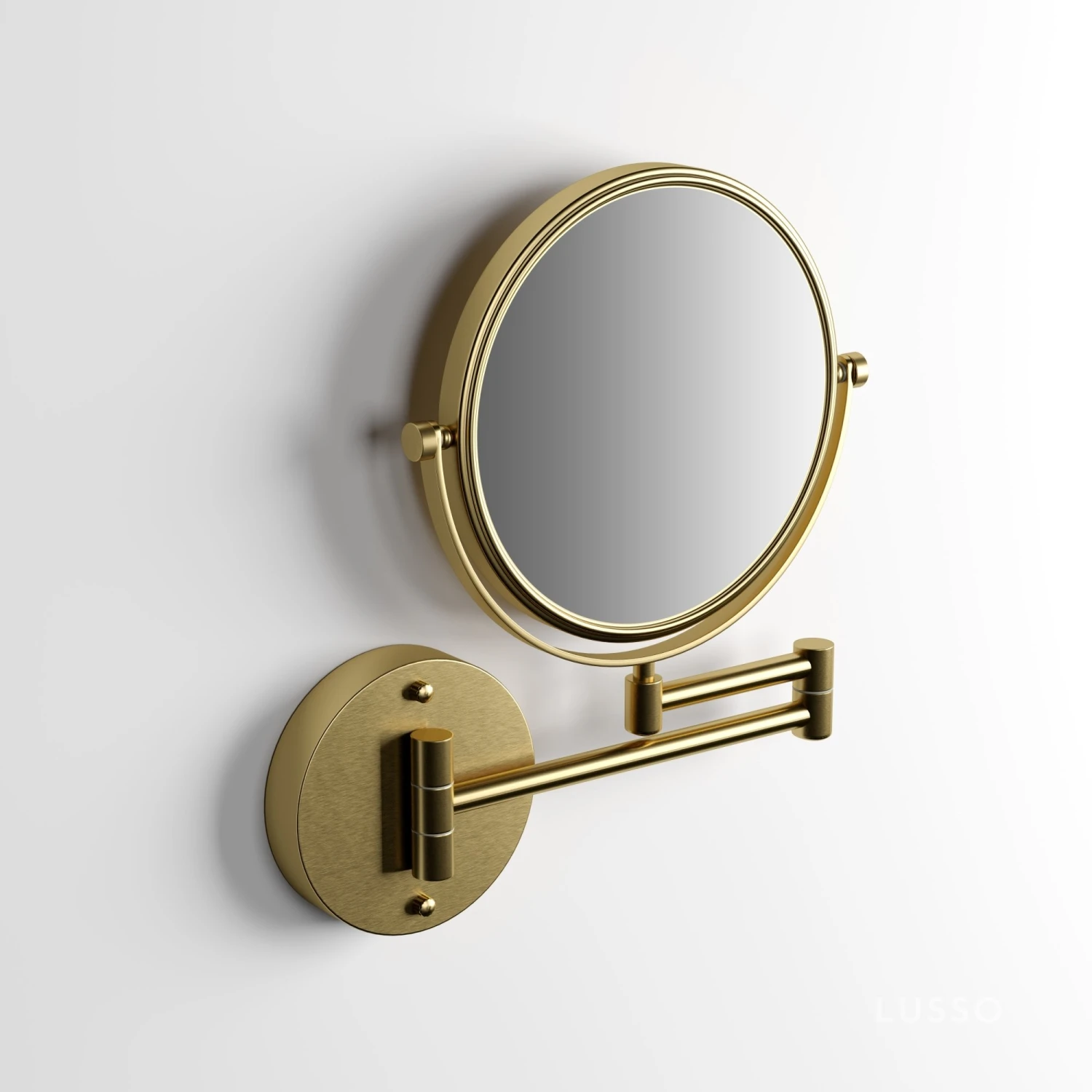 Vogue Wall Mount Cosmetic Mirror Brushed Gold 1 Vogue Wall Mount Cosmetic Mirror Brushed Gold
