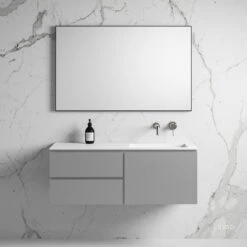 Vola Vanity Unit With Stone Basin (Concrete Grey 1200mm)