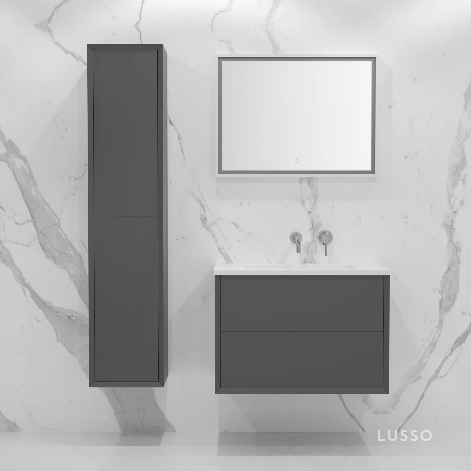 Volini Bathroom Storage Cabinet Matte Anthracite 350mm 3 Volini Bathroom Storage Cabinet Matte Anthracite 350mm - Image 3