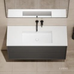 Volini Vanity Unit With Stone Basin (Matte Anthracite 1200mm) 9 Volini Vanity Unit With Stone Basin (Matte Anthracite 1200mm) -Home Bathroom Shop volini vanity unit with stone basin matte anthracite 1200mm p1890 39799 zoom