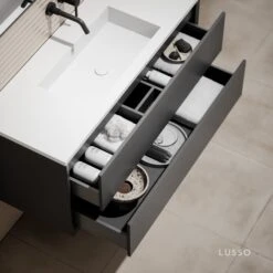 Volini Vanity Unit With Stone Basin (Matte Anthracite 1200mm) 10 Volini Vanity Unit With Stone Basin (Matte Anthracite 1200mm) -Home Bathroom Shop volini vanity unit with stone basin matte anthracite 1200mm p1890 39800 zoom