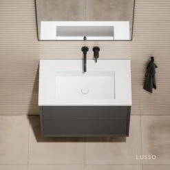 Volini Vanity Unit With Stone Basin (Matte Anthracite 800mm) 9 Volini Vanity Unit With Stone Basin (Matte Anthracite 800mm) -Home Bathroom Shop volini vanity unit with stone basin matte anthracite 800mm p1885 40020 zoom