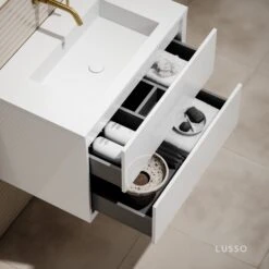 Volini Vanity Unit With Stone Basin (Polished White 800mm) 10 Volini Vanity Unit With Stone Basin (Polished White 800mm) -Home Bathroom Shop volini vanity unit with stone basin polished white 800mm p1884 40016 zoom