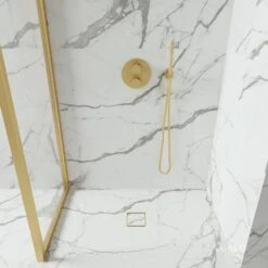 Home Bathroom Shop -Home Bathroom Shop wet room walk in shower tray kit centre drain tanking kit brushed gold waste kit all sizes p5159 32515 zoom