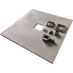 Wet Room Walk In Shower Tray Kit - Centre Drain + Tanking Kit + Matte Black Waste Kit (ALL SIZES) -Home Bathroom Shop wet room walk in shower tray kit centre drain tanking kit matte black waste kit all sizes p5157 31383 image