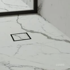 Wet Room Walk In Shower Tray Kit - Centre Drain + Tanking Kit + Matte Black Waste Kit (ALL SIZES) -Home Bathroom Shop wet room walk in shower tray kit centre drain tanking kit matte black waste kit all sizes p5157 32508 zoom