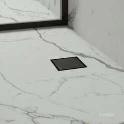 Wet Room Walk In Shower Tray Kit - Offset Drain + Tanking Kit + Matte Black Waste Kit (ALL SIZES) -Home Bathroom Shop wet room walk in shower tray kit offset drain tanking kit matte black waste kit all sizes p5164 31494 zoom