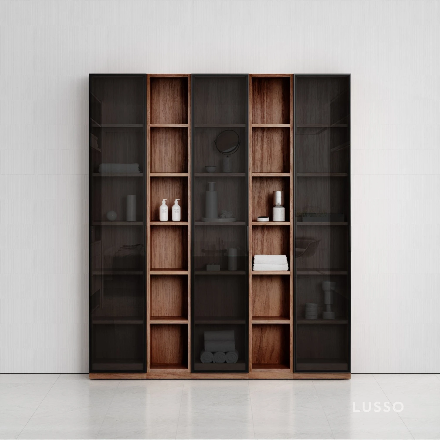 Zotto 5-Piece American Walnut Bathroom Storage Cabinet 2 Zotto 5-Piece American Walnut Bathroom Storage Cabinet - Image 2