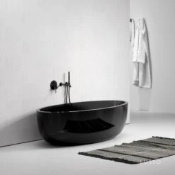 Zurra Lucid Black Freestanding Stone Bath 1700mm