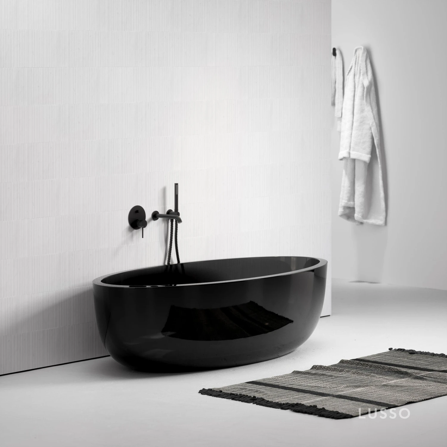 Zurra Lucid Black Freestanding Stone Bath 1700mm 1 Zurra Lucid Black Freestanding Stone Bath 1700mm